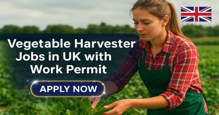 Vegetable Harvester Jobs in UK with Work Permit
