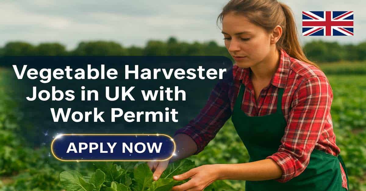 Vegetable Harvester Jobs in UK with Work Permit
